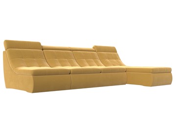 Модульный угловой диван Холидей люкс, Желтый (микровельвет) в Чите