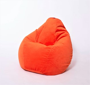 Кресло-мешок Груша большое, велюр однотон, оранжевое в Чите