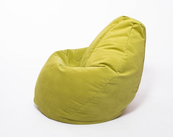 Кресло-мешок Груша малое, велюр однотон, травянное в Чите - изображение 2