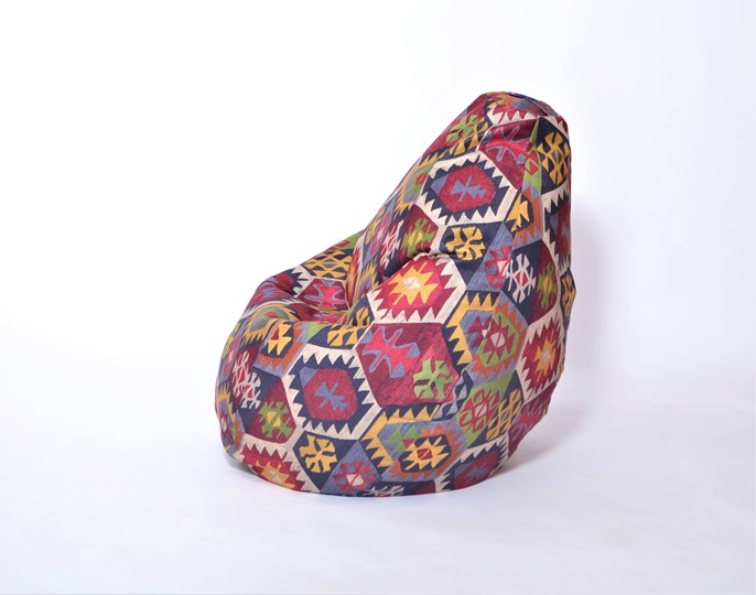 Кресло-мешок Груша малое, велюр принт, мехико графит в Чите - изображение 1