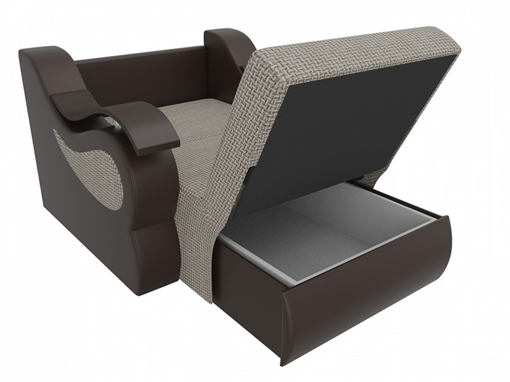Кресло-кровать Меркурий (60), Корфу 02 (рогожка)/черный (экокожа) в Чите - изображение 2