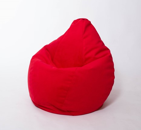 Кресло-мешок Груша большое, велюр однотон, красное в Чите - изображение