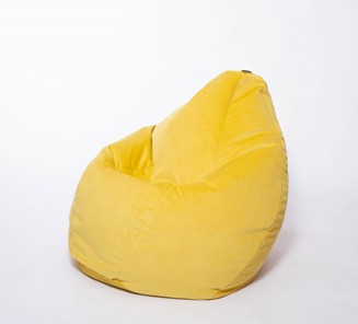 Кресло-мешок Груша большое, велюр однотон, лимонное в Чите