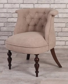 Кресло Бархат (темно-бежевый/темно-коричневый) в Чите