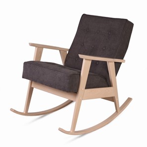 Кресло-качалка Ретро (беленый дуб / 05 - коричневый) в Чите