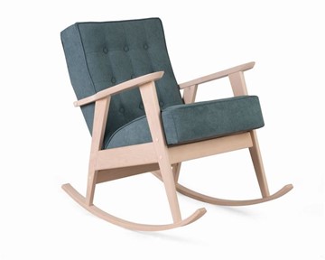 Кресло-качалка Ретро (беленый дуб / RS 29 - бирюзовый) в Чите