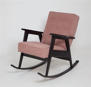 Кресло-качалка Ретро (венге / RS 12 - розовый) в Чите
