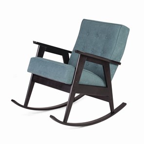 Кресло-качалка Ретро (венге / RS 29 - бирюзовый) в Чите