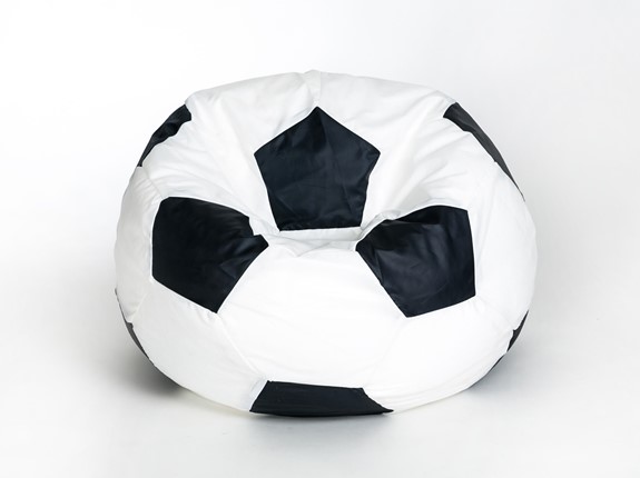 Кресло-мешок Мяч малый, бело-черный в Чите - изображение