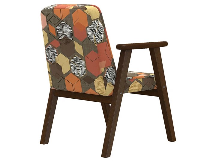 Кресло Ретро ткань геометрия коричневый, каркас орех в Чите - изображение 1