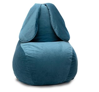Кресло-игрушка Зайка (длинные уши), синий в Чите - предосмотр