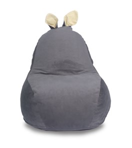 Кресло-игрушка Зайка (короткие уши), тёмно-серый в Чите