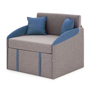 Кресло-кровать Polto серо-коричневый/джинс (рогожка) в Чите
