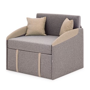 Кресло-кровать Polto серо-коричневый/песочный (рогожка) в Чите