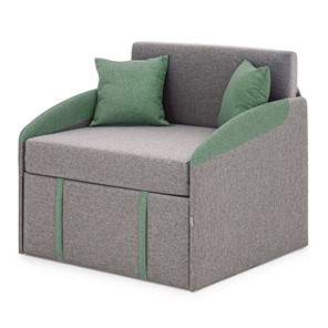 Кресло-кровать Polto серо-коричневый/шалфей (рогожка) в Чите
