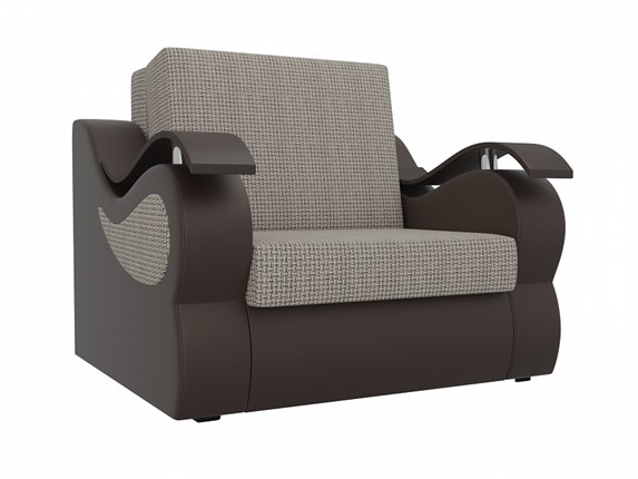 Кресло-кровать Меркурий (60), Корфу 02 (рогожка)/черный (экокожа) в Чите - изображение