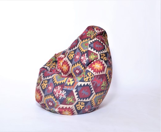 Кресло-мешок Груша малое, велюр принт, мехико графит в Чите - изображение