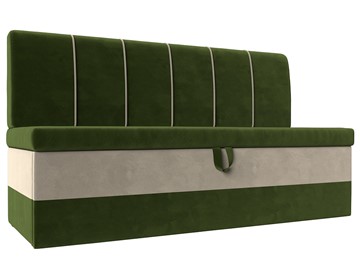 Прямой кухонный диван Энигма, Зеленый/Бежевый (Микровельвет) в Чите