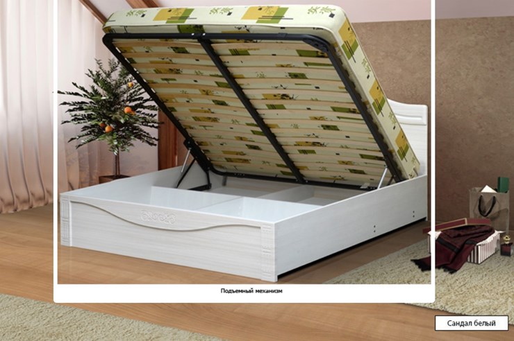 Кровать с подъемным механизмом Ева-10 2000х1800 в Чите - изображение 1
