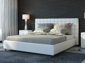 Спальная кровать Corso-3 200x200, Экокожа (Белый) в Чите