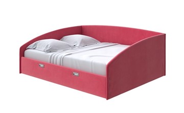 Кровать 2-х спальная Bono 160х200, Велюр (Forest 13 Красный) в Чите