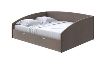 Двуспальная кровать Bono 160х200, Велюр (Forest 16 Коричневый) в Чите