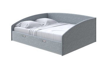 Двуспальная кровать Bono 160х200, Велюр (Gratta 3 Утренний туман) в Чите