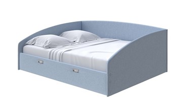 Двуспальная кровать Bono 160х200, Велюр (Scandi Cotton 21 Китайский Голубой) в Чите