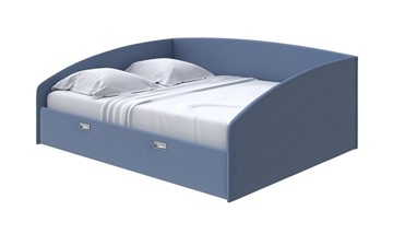 Кровать 2-спальная Bono 160х200, Велюр (Scandi Cotton 22 Морская гроза) в Чите