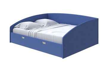 Кровать в спальню Bono 160х200, Велюр (Scandi Cotton 23 Кобальт) в Чите