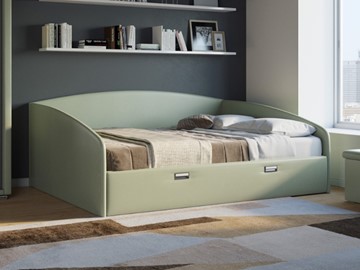 Кровать спальная Bono 180х200, Экокожа (Зеленое яблоко) в Чите