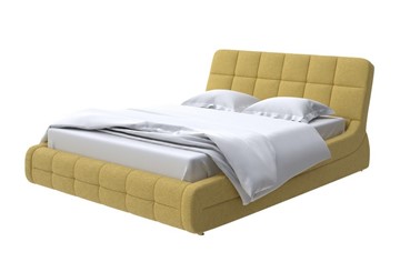 Спальная кровать Corso-6 200х200, Рогожка (Firmino Канареечный) в Чите