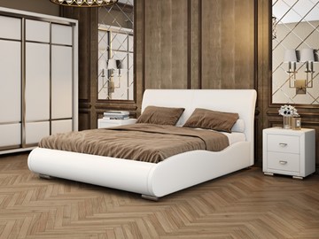 Кровать Corso-8 Lite 160х200, Экокожа (Белый) в Чите