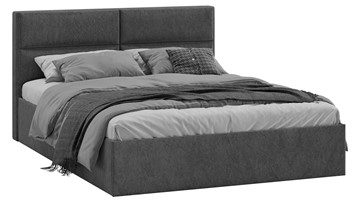 Кровать 2-спальная Глосс Тип 1 (Микровелюр Wellmart Graphite) в Чите