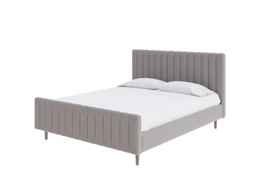 Кровать двуспальная Madison 160x200, Искусственная шерсть (Лама Светло-серый) в Чите