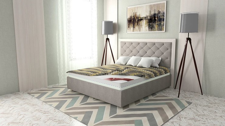 Двуспальная кровать Манхэттен 180х200 (с основанием), с высотой спинки - 140 см в Чите - изображение 2