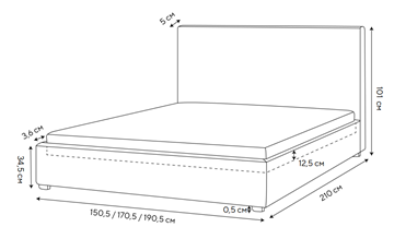 Кровать 2-спальная Mono 140х200, Велюр (Monopoly Миндаль (111)) в Чите - предосмотр 1