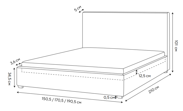 Кровать 2-спальная Mono 140х200, Велюр (Monopoly Миндаль (111)) в Чите - изображение 1