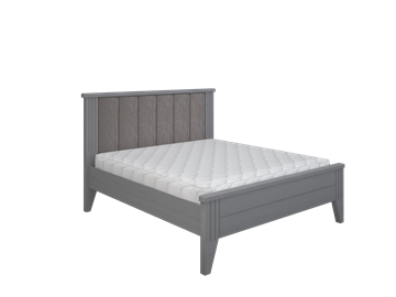 Кровать двуспальная с мягкой спинкой Верона 1600, Серый в Чите
