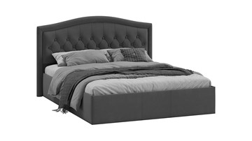 Кровать 2-х спальная с подъемным механизмом Адель тип 1 (Велюр Графит) в Чите