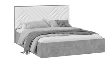 Двуспальная кровать с подъемным механизмом Хилтон Тип 1 без заглушины (Ателье светлый/Белый) в Чите