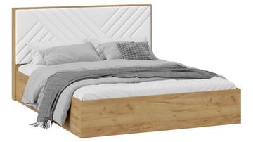 Кровать в спальню с подъемным механизмом Хилтон Тип 1 с заглушиной (Дуб крафт золотой/Белый) в Чите