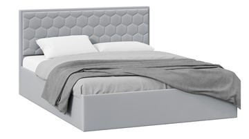Кровать спальная с подъемным механизмом Порто (Велюр Confetti Silver) без заглушины в Чите