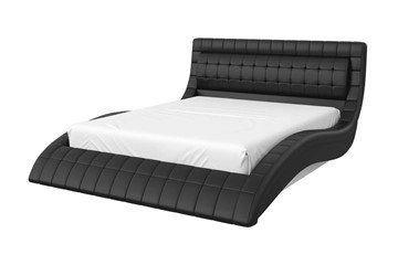 Кровать Виргиния 160х200 (кожзам черный) с основанием в Чите