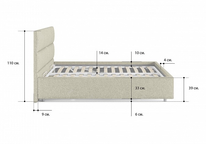 Кровать с подъемным механизмом Omega 140х200 в Чите - изображение 2