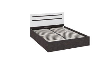 2-спальная кровать с подъемным механизмом Фьюжн ТД-260.01.04 (Белый глянец, Венге Линум) в Чите