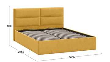 Двуспальная кровать с механизмом Глосс Тип 1 (Микровелюр Wellmart Yellow) в Чите - предосмотр 1