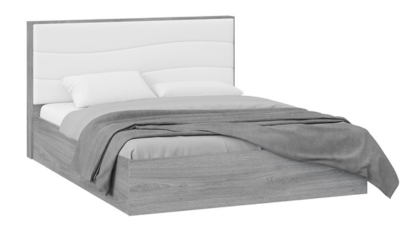 Двуспальная кровать с механизмом Миранда тип 1 (Дуб Гамильтон/Белый глянец) в Чите - изображение