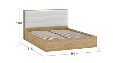 Кровать с подъемным механизмом Миранда тип 1 (Дуб крафт золотой/Белый глянец) в Чите - предосмотр 1