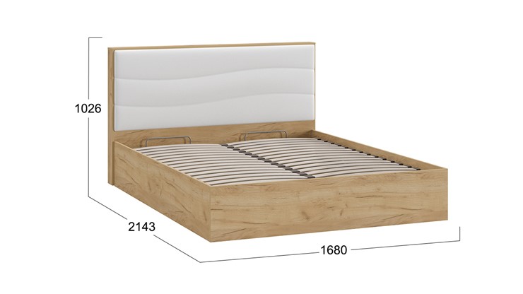 Кровать с подъемным механизмом Миранда тип 1 (Дуб крафт золотой/Белый глянец) в Чите - изображение 1